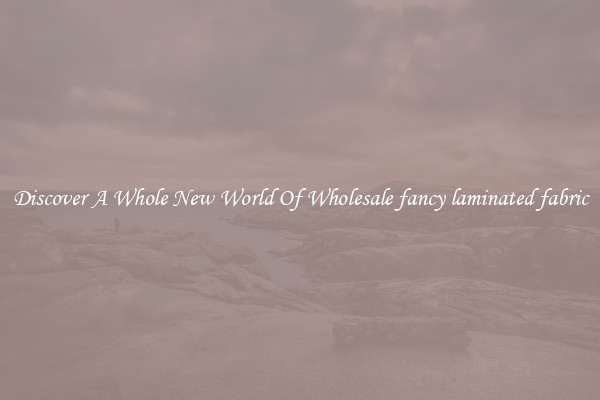 Discover A Whole New World Of Wholesale fancy laminated fabric