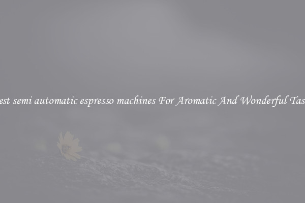 best semi automatic espresso machines For Aromatic And Wonderful Taste