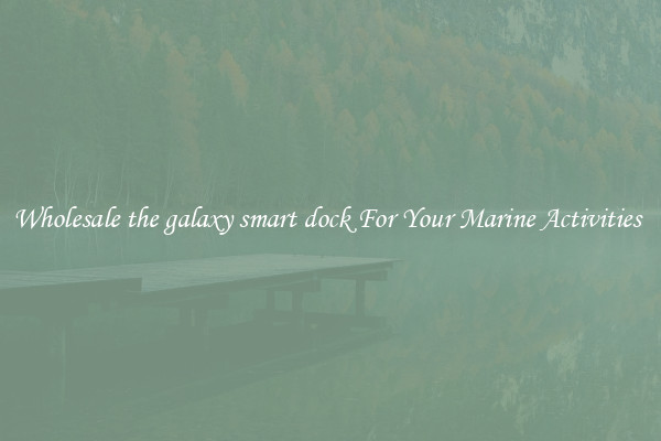 Wholesale the galaxy smart dock For Your Marine Activities 