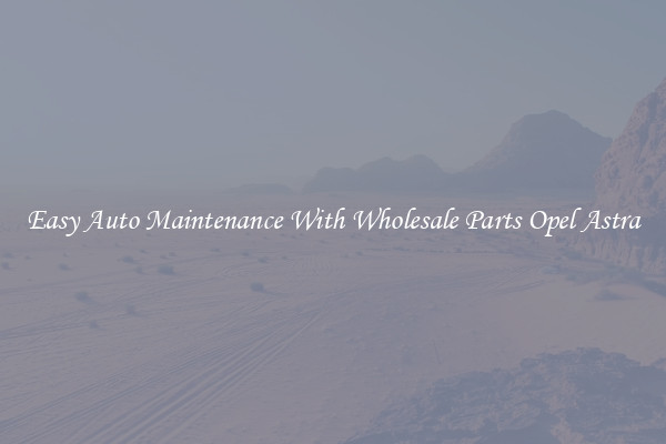 Easy Auto Maintenance With Wholesale Parts Opel Astra