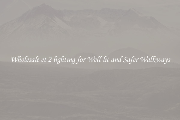Wholesale et 2 lighting for Well-lit and Safer Walkways