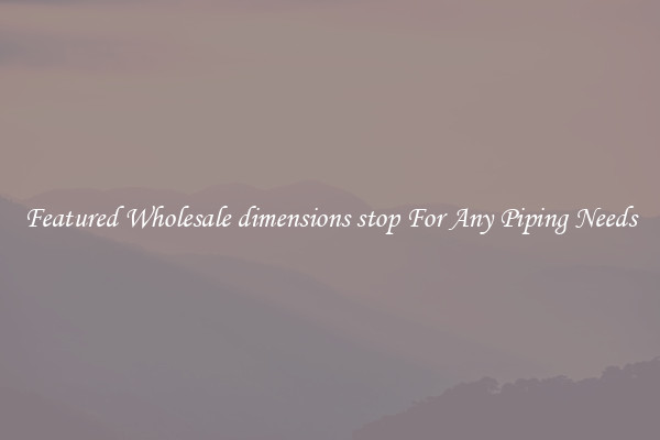 Featured Wholesale dimensions stop For Any Piping Needs